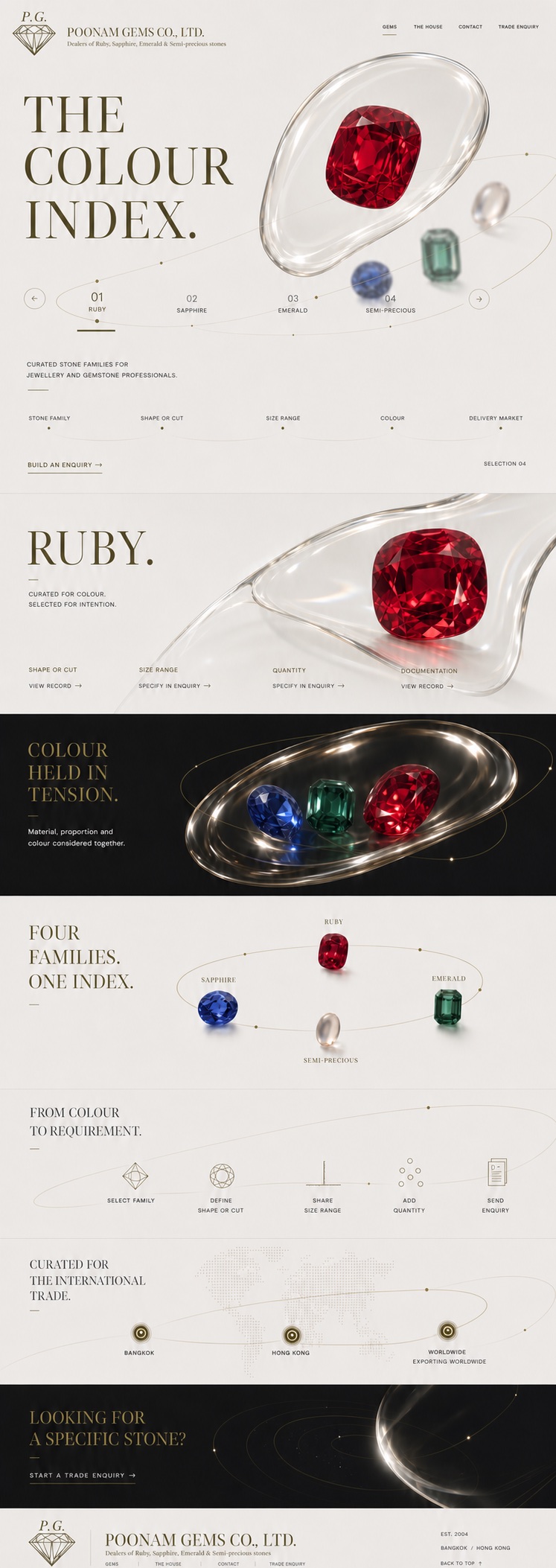 Full Poonam Gems gemstone catalogue page design